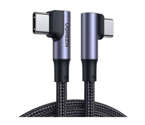 UGREEN Kabel USB-C do USB-C kątowy US335 5A 100W 1m czarny - 1489150 - zdjęcie